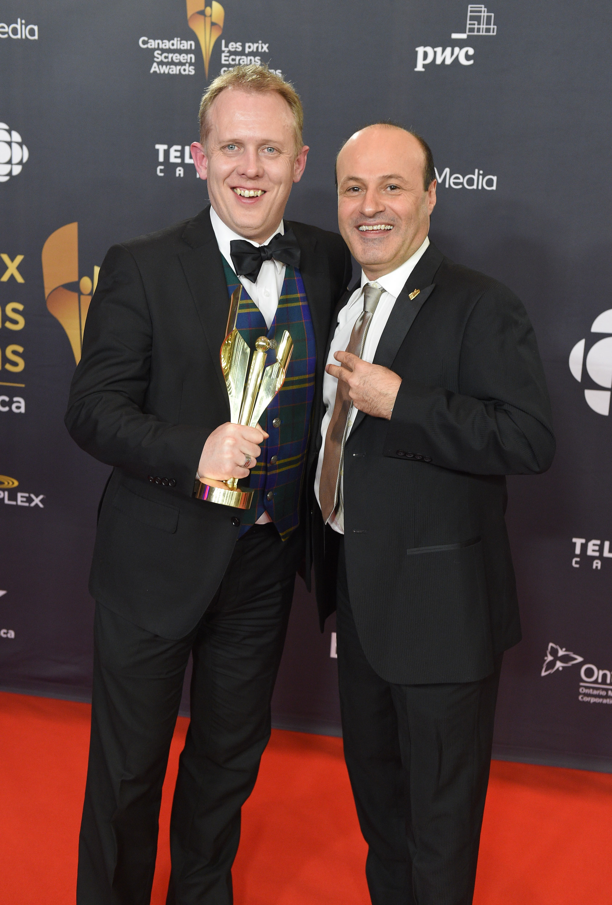 Michael Nunan and Anthony Montano at the 2016 Canadian Screen Awards, Outstanding Technical Achievement